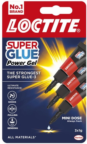 LOCTITE S/GLUE MINI TRIO POWER GEL 3X1G*