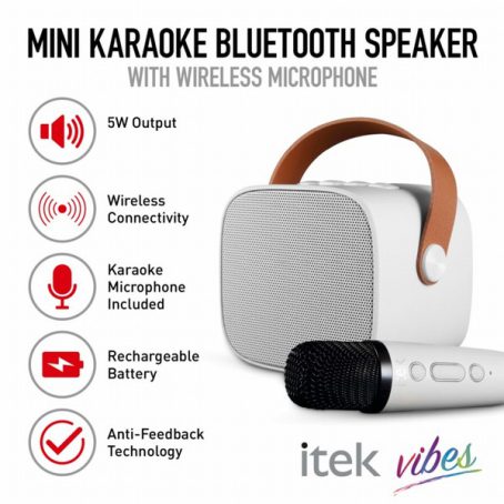 SPEAKER KARAOKE BLUETOOTH MIC WHITE - Image 2