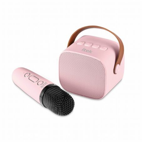 SPEAKER KARAOKE BLUETOOTH MIC PINK