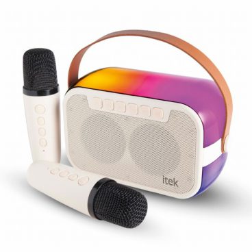 SPEAKER KARAOKE BLUETOOTH 2x MIC WHITE