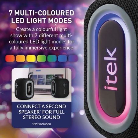 SPEAKER WIRELESS 5W LED BLACK ITEK - Image 2