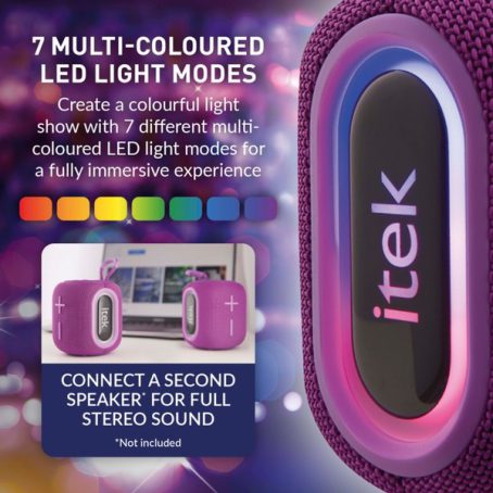 SPEAKER WIRELESS 5W LED PURPLE ITEK - Image 2