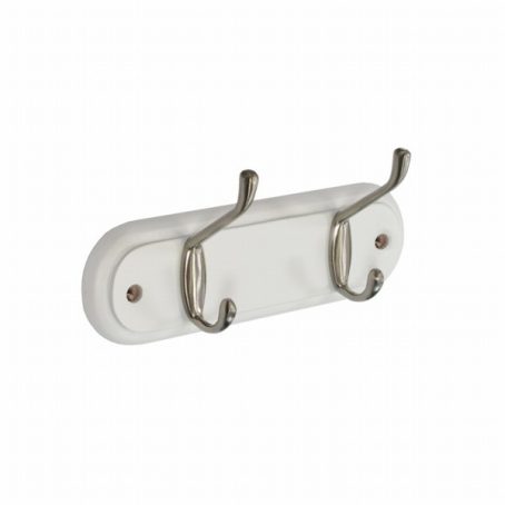 SECURIT S6135 COAT HANGER SATIN WHITE 2HOOK