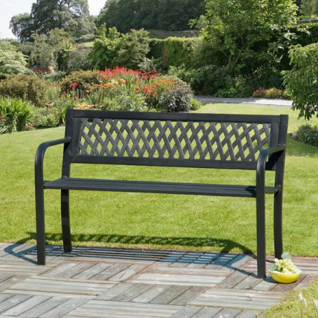 SUNTIME LATTICE BACK GARDEN BENCH PLASTIC