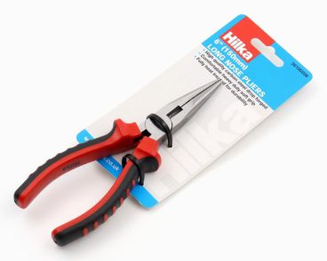160MM LONG NOSE PLIERS WITH PVC DIPPED HANDLES