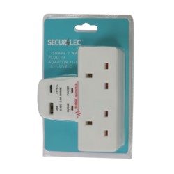 Securlec – Multiway Adaptor – 2Way 13Amp 2USB