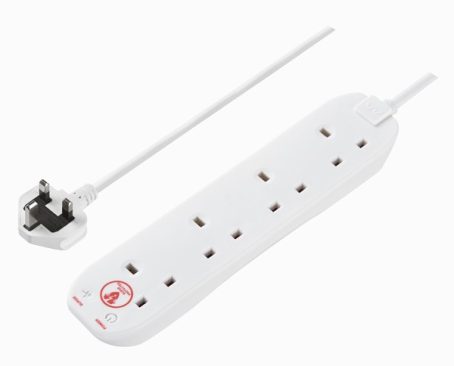 Masterplug - Surge Protected Extention Lead - 4Gang 4Metre 13Amp