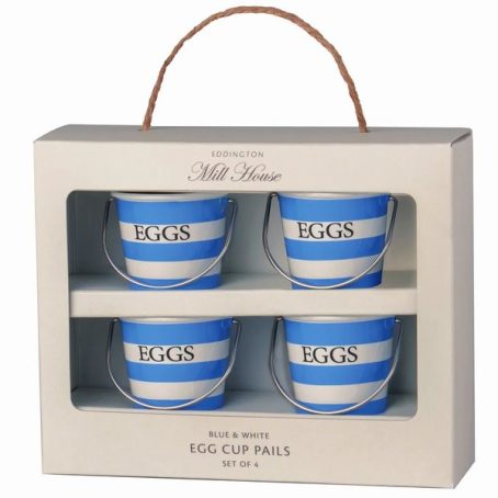 EGG CUP PAIL BLUE & WHITE PK4