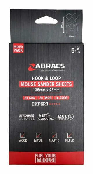 MOUSE SANDER SHEET PK5 ABRACS