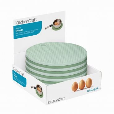 GREEN TRIVET SILICONE ROUND