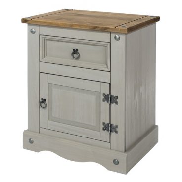 CORONA GREY BEDSIDE 1 DRAWER 1 DOOR