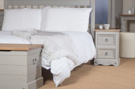 CORONA GREY BEDSIDE 1 DRAWER 1 DOOR n/r - Image 2