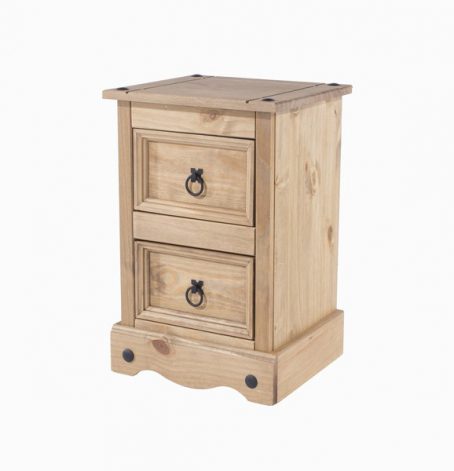 Corona Small 2 Drawer Bedside - CR509