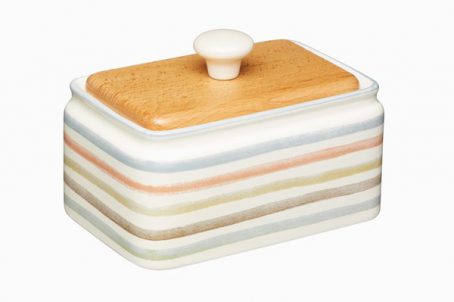 Classic Collection Striped Ceramic Butter Dish with Lid