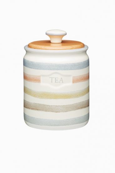 Classic Collection Striped Ceramic Tea Caddy