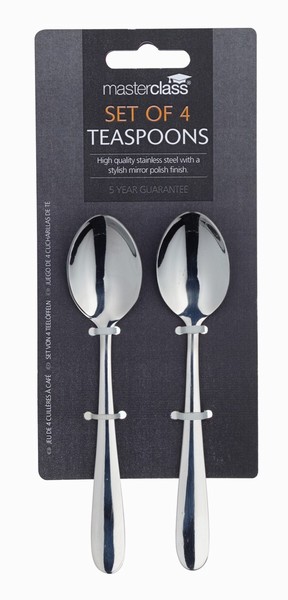 MasterClass Set of 4 Teaspoons