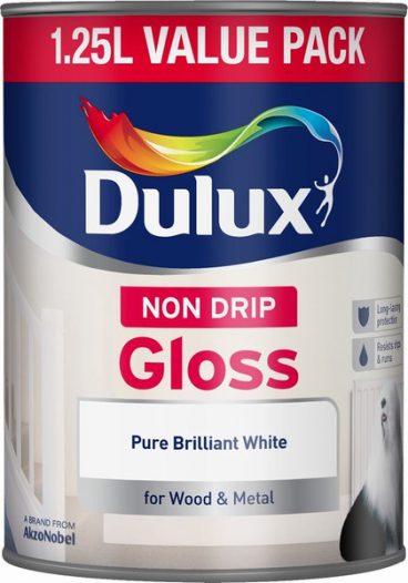 Dulux Non-Drip Gloss Paint – Pure Brilliant White 1.25L