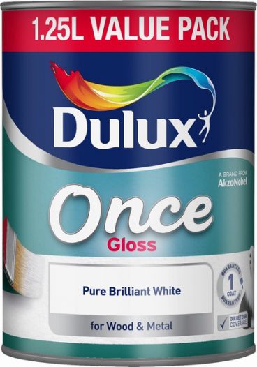 Dulux Once Gloss Paint – Pure Brilliant White 1.25L