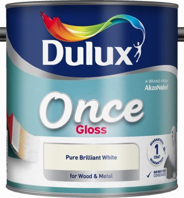 Dulux Once Gloss Paint – Pure Brilliant White 2.5L