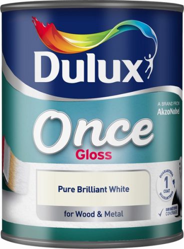 Dulux Once Gloss Paint – Pure Brilliant White 750ml