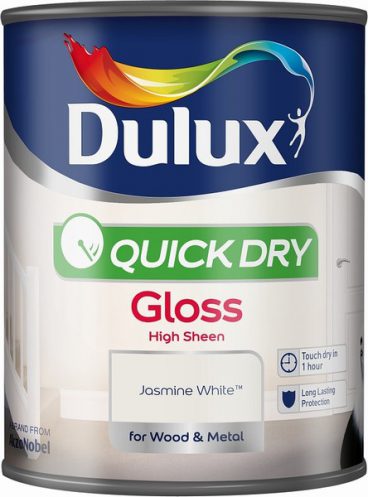 Dulux Quick-Dry Gloss Paint – Jasmine White 750ml