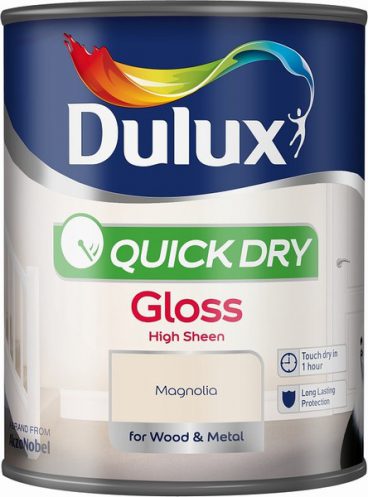 Dulux Quick-Dry Gloss Paint – Magnolia 750ml