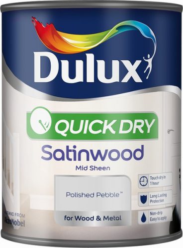 Dulux Quick-Dry Satinwood Paint – Polished Pebble 750ml
