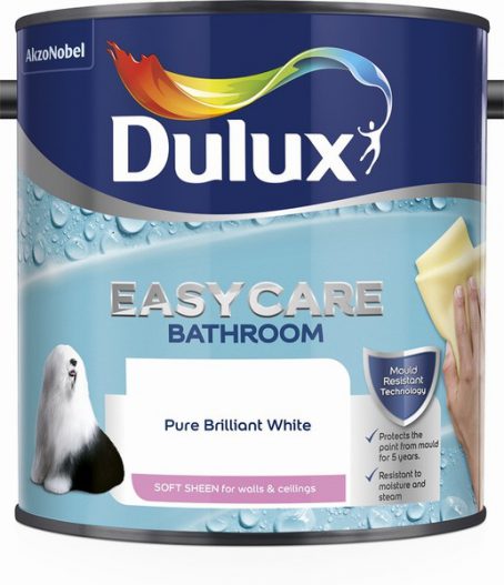 Dulux Easycare Bathroom Emulsion - Pure Brilliant White 2.5L