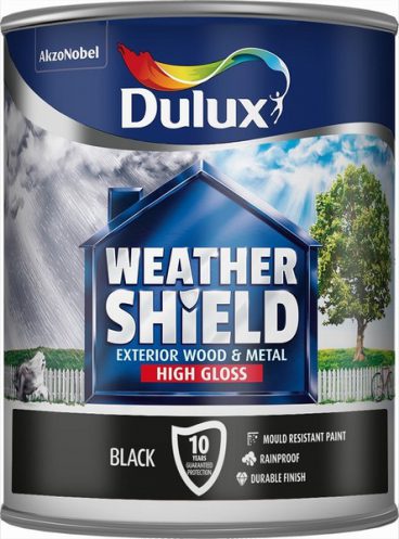 Dulux Weathershield Gloss Exterior Paint – Black 750ml