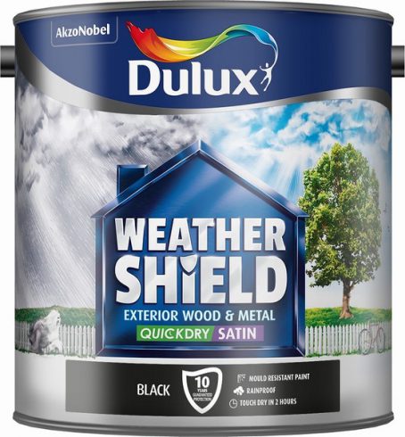 Dulux - Weathershield - Quick Dry Satin - Black - 2.5L