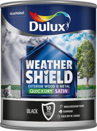 Dulux Weathershield Satin Exterior Paint – Black 750ml