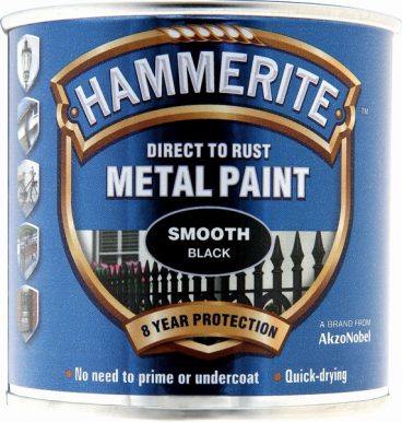 Hammerite Exterior Smooth Metal Paint – Black 250ml
