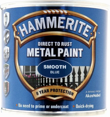Hammerite Exterior Smooth Metal Paint - Blue 250ml