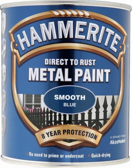 Hammerite Exterior Smooth Metal Paint - Blue 750ml