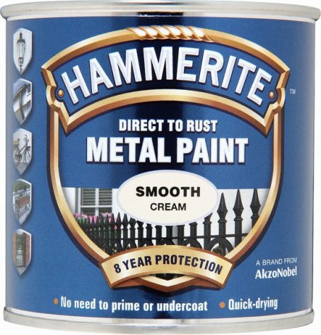 Hammerite Exterior Smooth Metal Paint - Cream 250ml