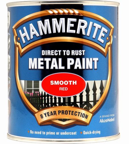 Hammerite Exterior Smooth Metal Paint - Red 750ml