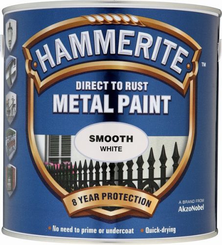 Hammerite Exterior Smooth Metal Paint - White 2.5L