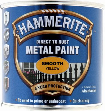Hammerite Exterior Smooth Metal Paint – Yellow 250ml