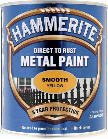 Hammerite Exterior Smooth Metal Paint – Yellow 750ml