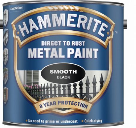 Hammerite Exterior Smooth Metal Paint -  Black 2.5L