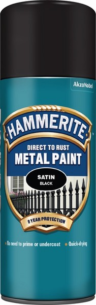 Hammerite Aerosol Satin Finish – Black 400ml