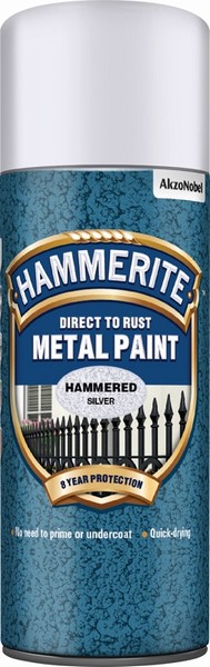 Hammerite Aerosol Hammered Finish – Silver 400ml