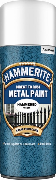 Hammerite Aerosol Hammered Finish – White 400ml