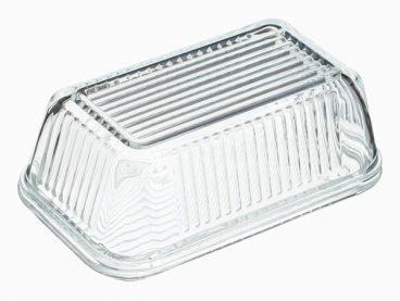 Glass butter dish vintage style