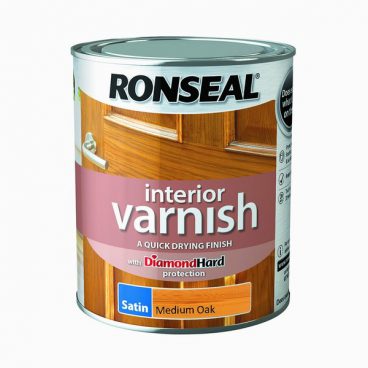 Ronseal Interior Varnish Satin – Medium Oak 750ml