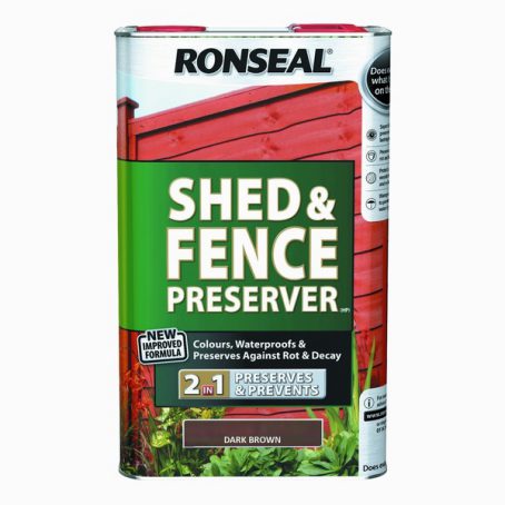 Ronseal Shed & Fence Preserver - Dark Brown 5L