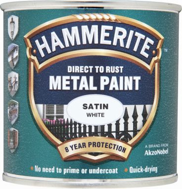 Hammerite Exterior Satin Metal Paint – White 250ml