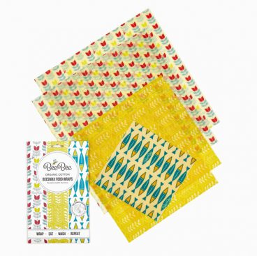 Bee Bee Wraps – Organic Cotton Beeswax Wraps Family Pack Mixed