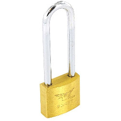 SECURIT PADLOCK BRASS LONG SHACKLE 40MM