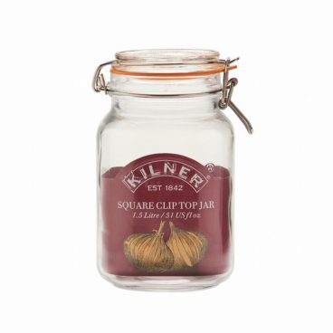 Kilner – Clip Top Preserving Jar Square – 1.5L (4 FOR £20)